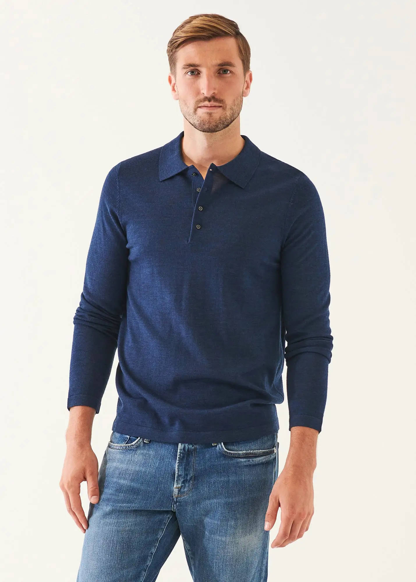 EXTRA-FINE MERINO BUTTON POLO