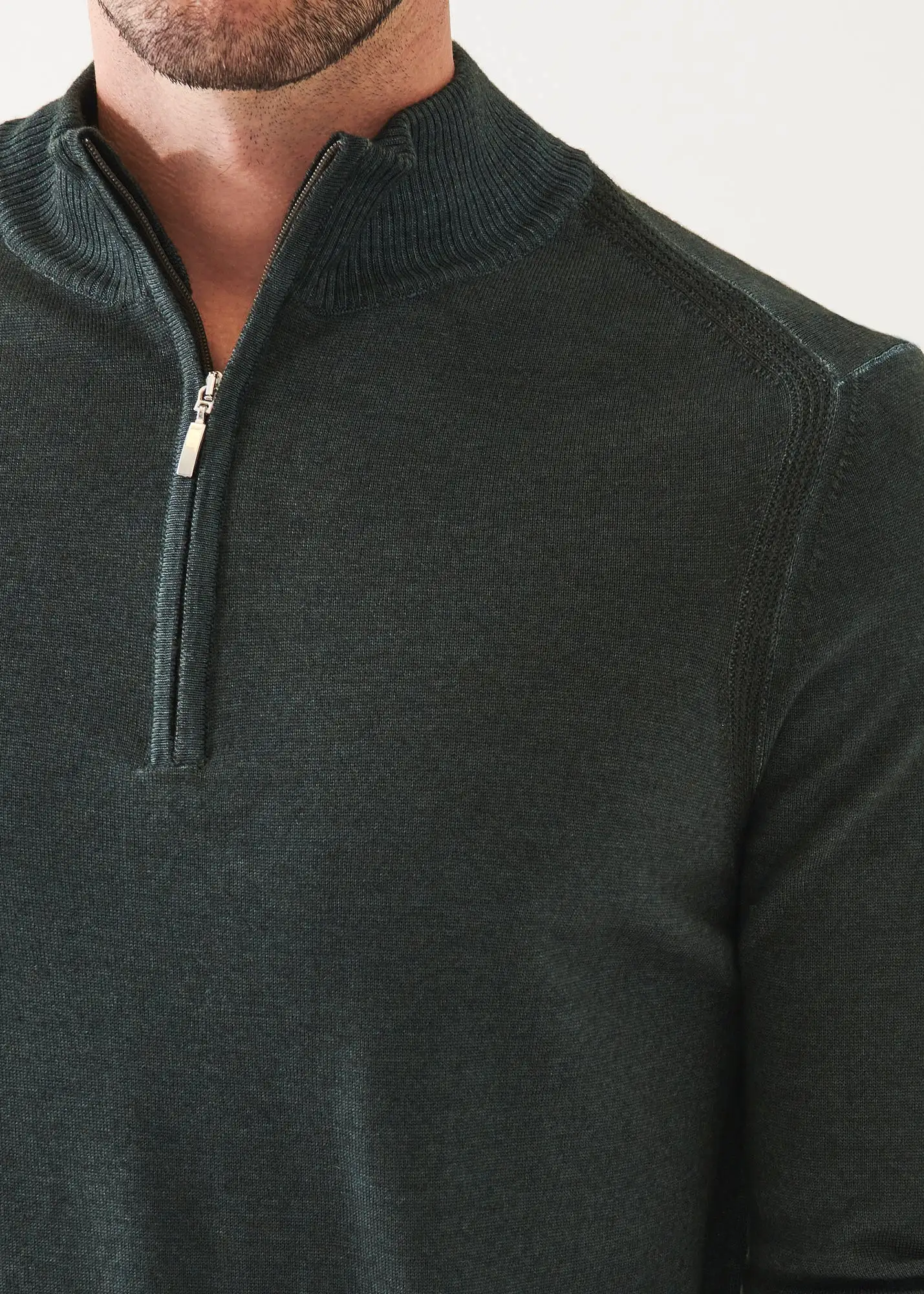 EXTRA-FINE MERINO COLD DYE QUARTER ZIP