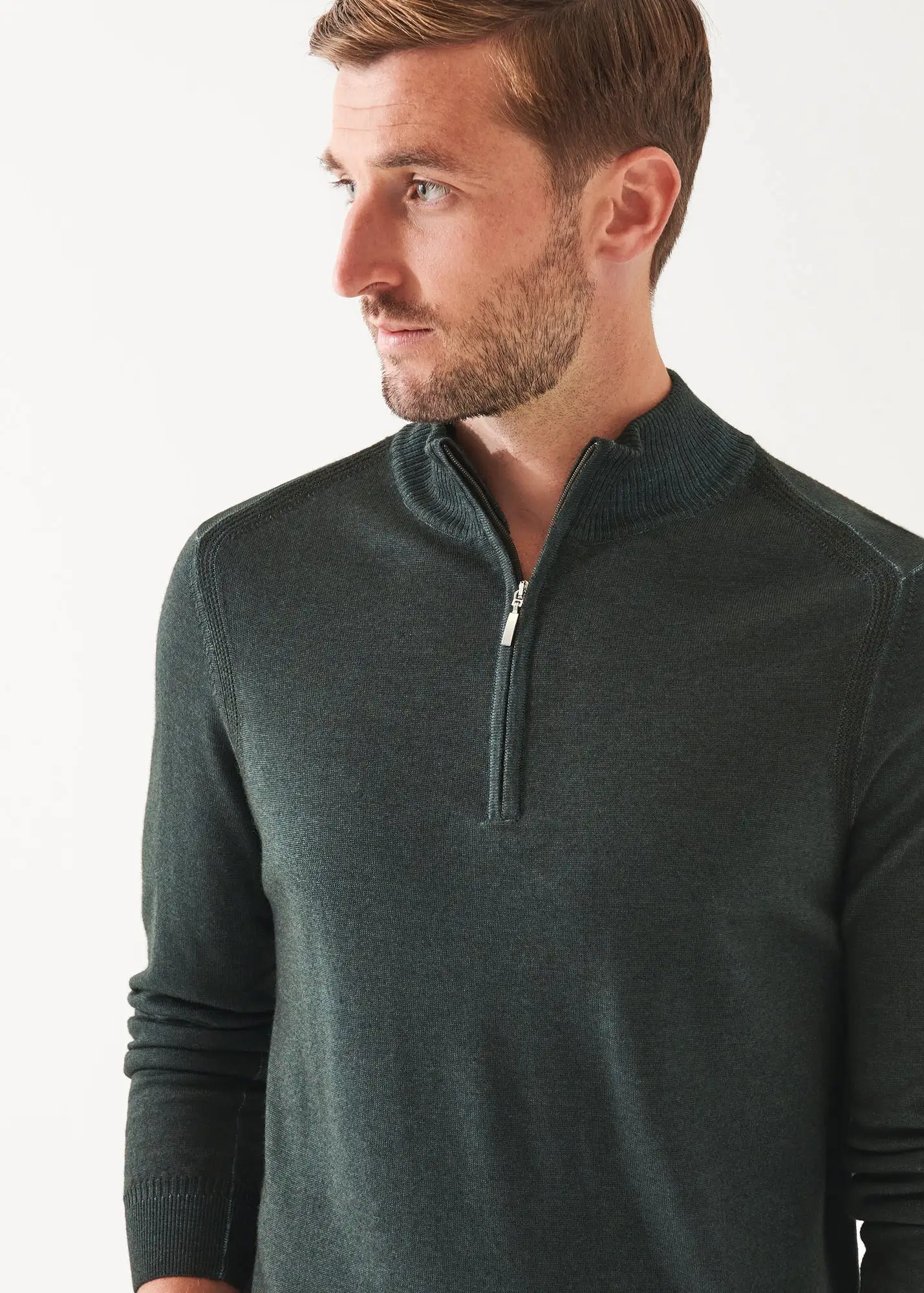 EXTRA-FINE MERINO COLD DYE QUARTER ZIP