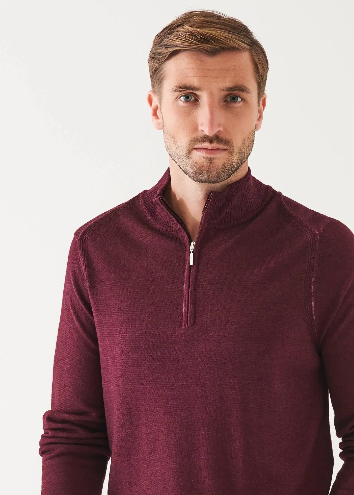 EXTRA-FINE MERINO COLD DYE QUARTER ZIP