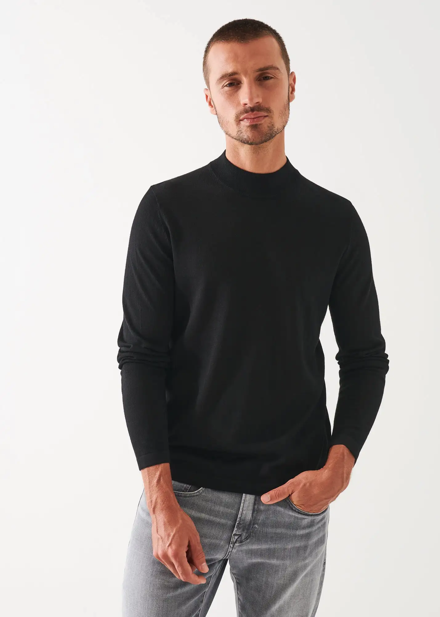 EXTRA-FINE MERINO MOCK NECK