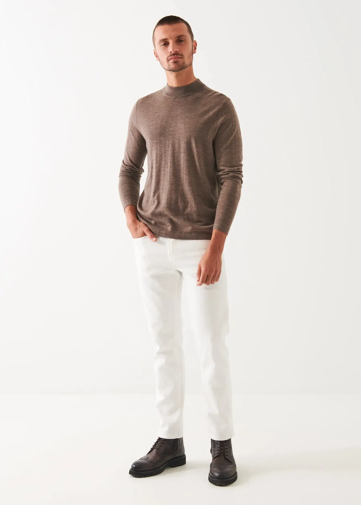 EXTRA-FINE MERINO MOCK NECK