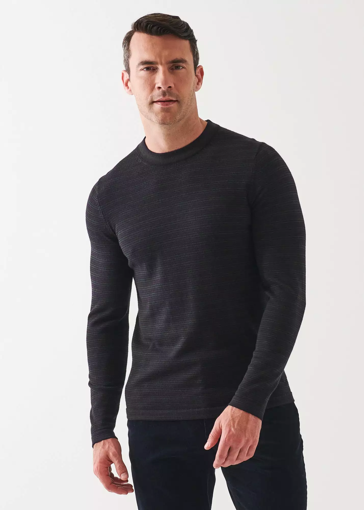 EXTRA-FINE MERINO MULTI STRIPE CREWNECK