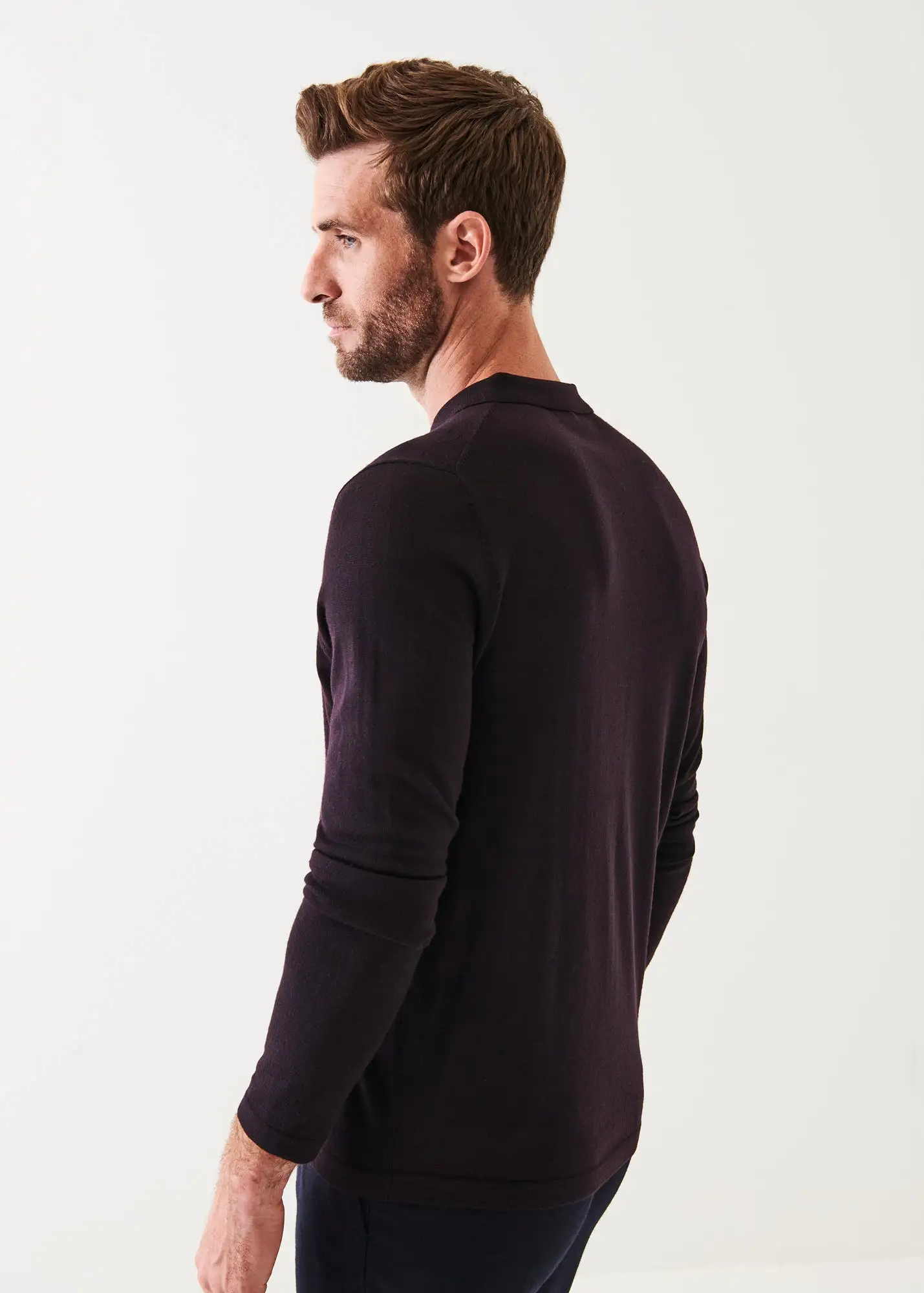 EXTRA-FINE MERINO QUARTER ZIP POLO