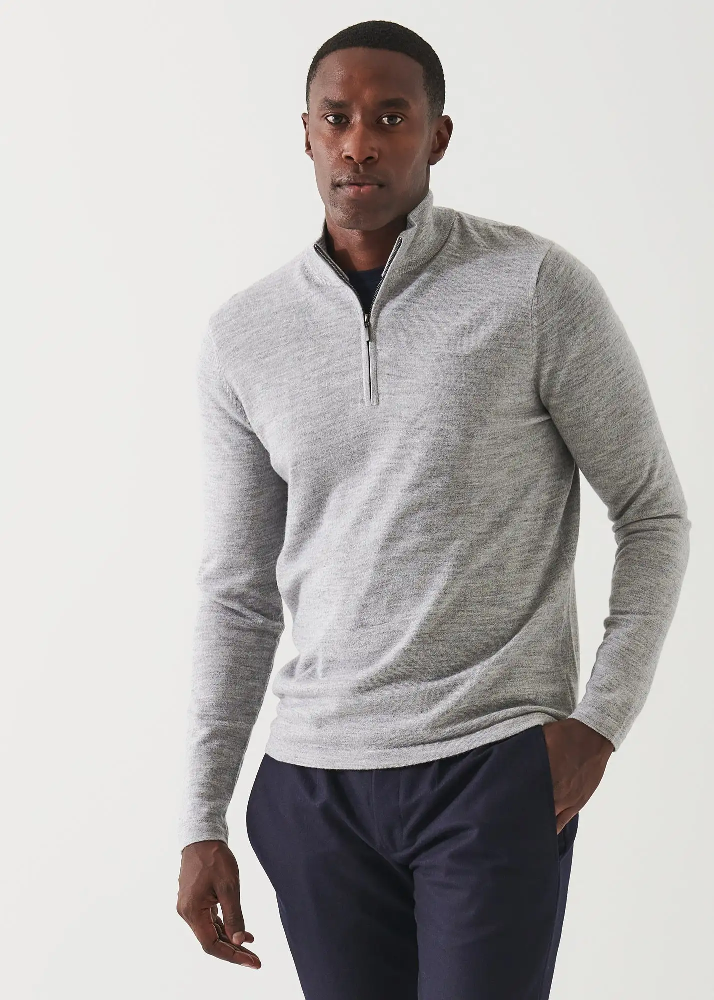 EXTRA-FINE MERINO QUARTER ZIP