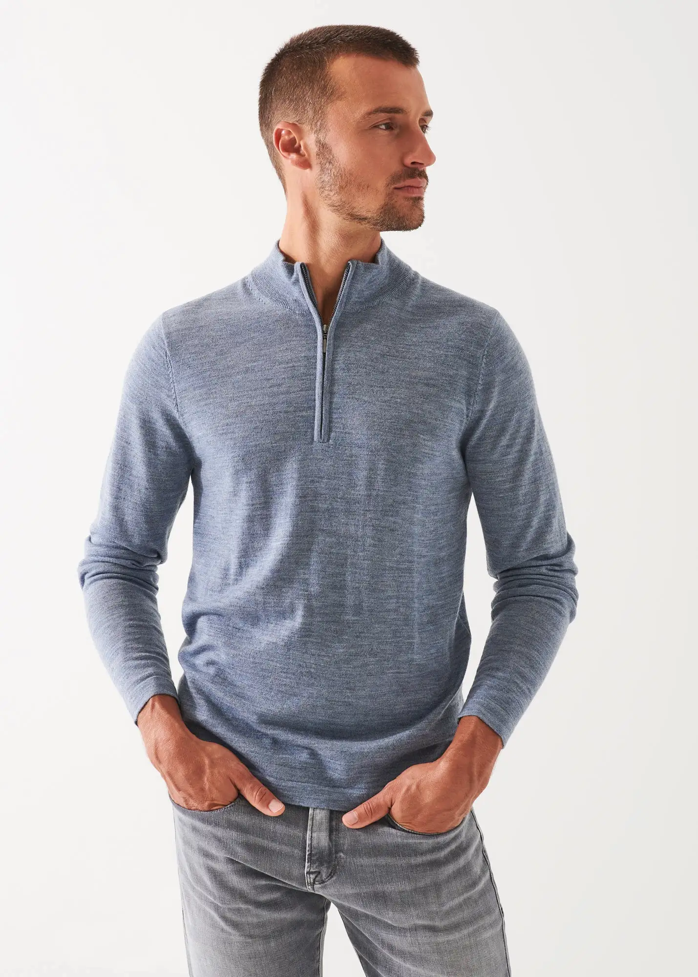 EXTRA-FINE MERINO QUARTER ZIP