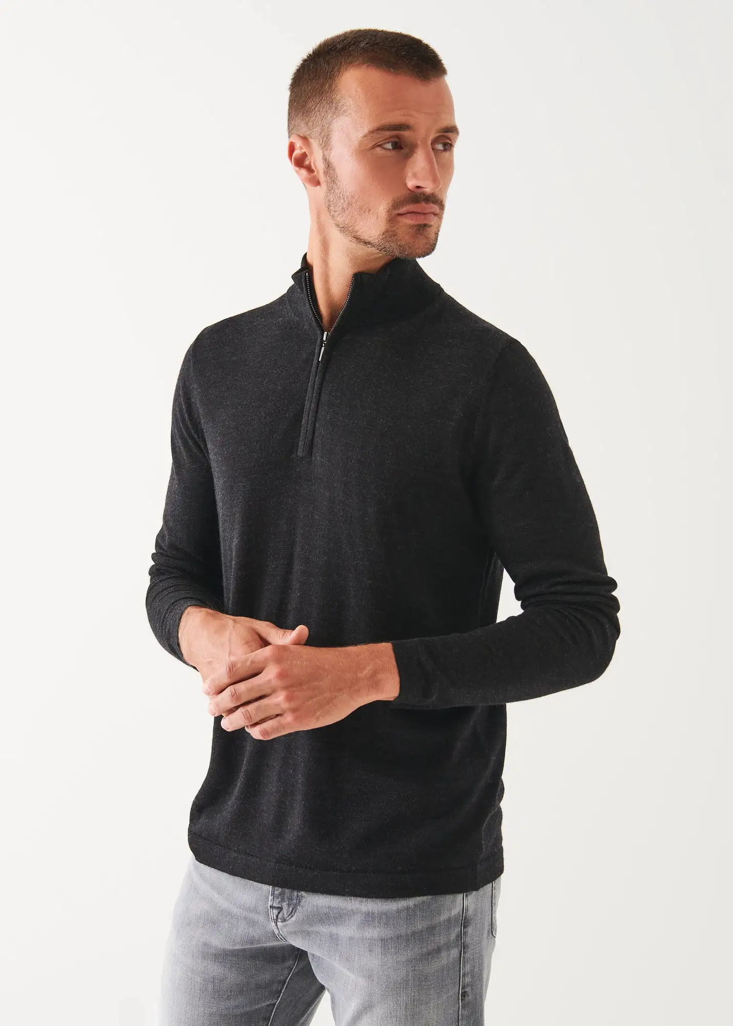 EXTRA-FINE MERINO QUARTER ZIP