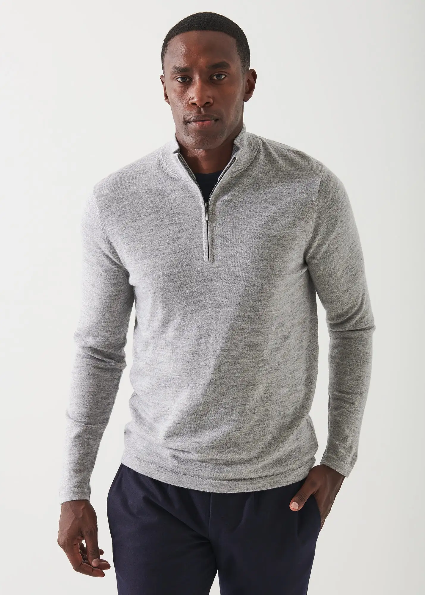 EXTRA-FINE MERINO QUARTER ZIP