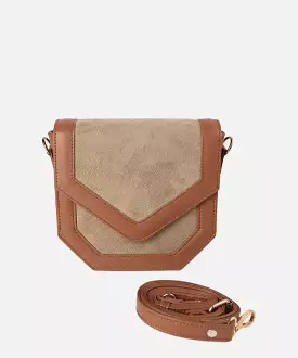 Faux Suede Crossbody Bag