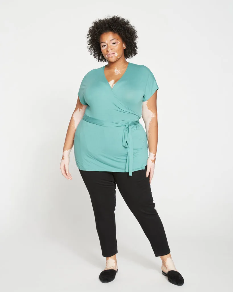 Fine Jersey Wrap Top - Mint