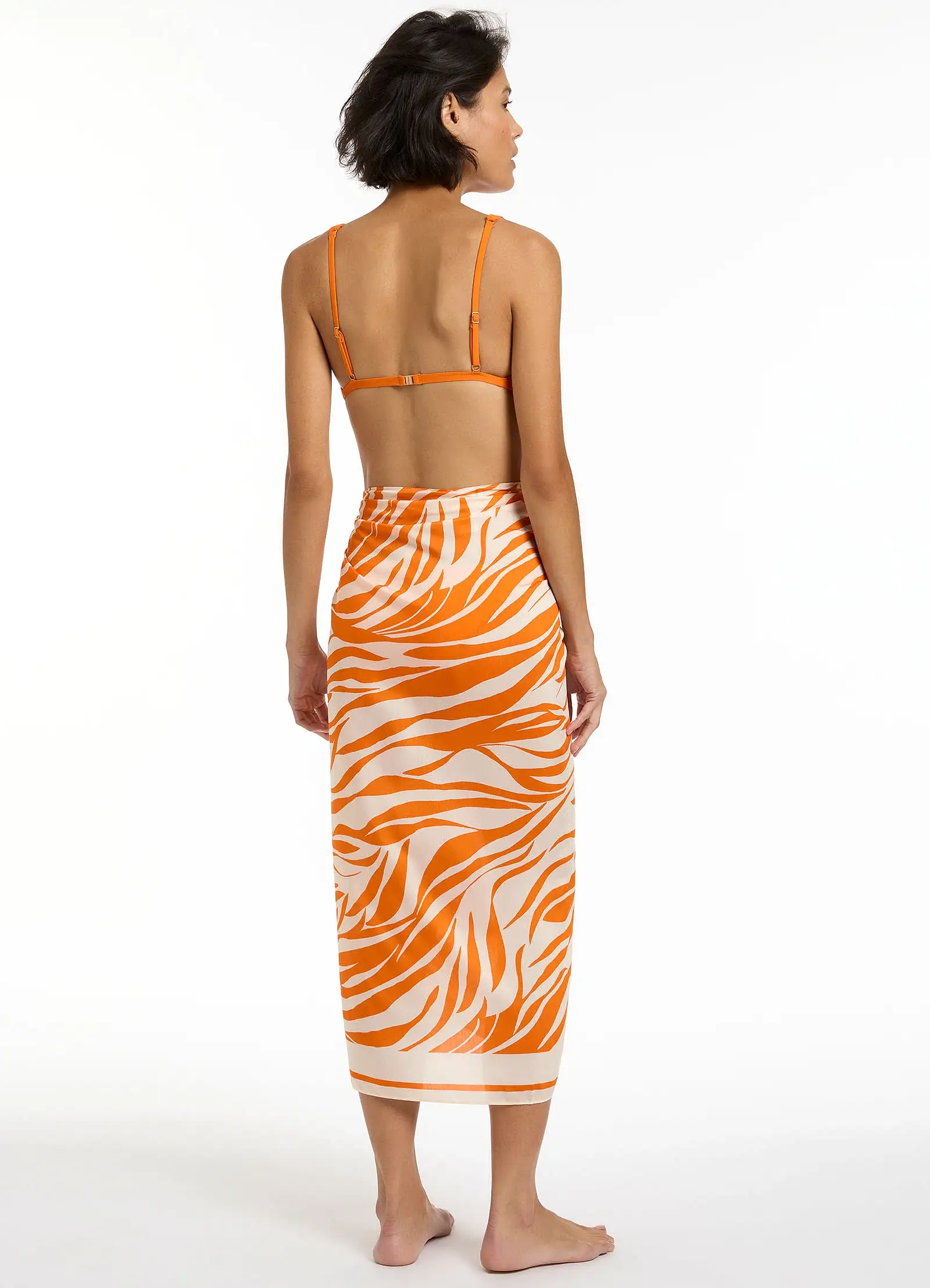 Fine Lines Sarong  - Papaya