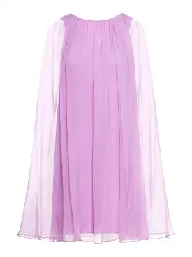 Flared dress in silk chiffon