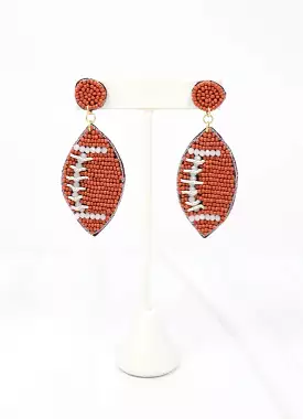 Friday Night Lights Football Earring- Brown