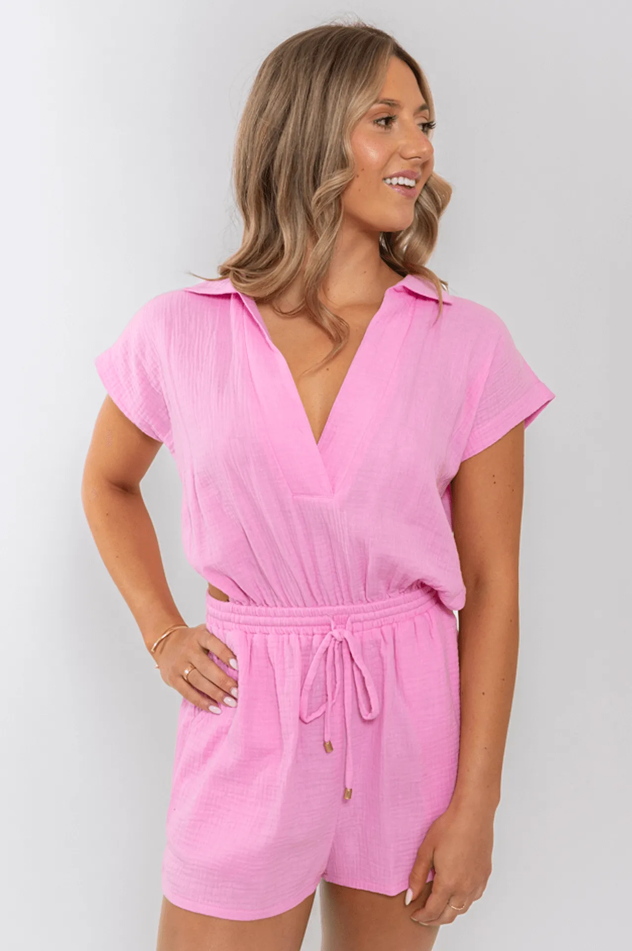 Gauze Vneck Romper