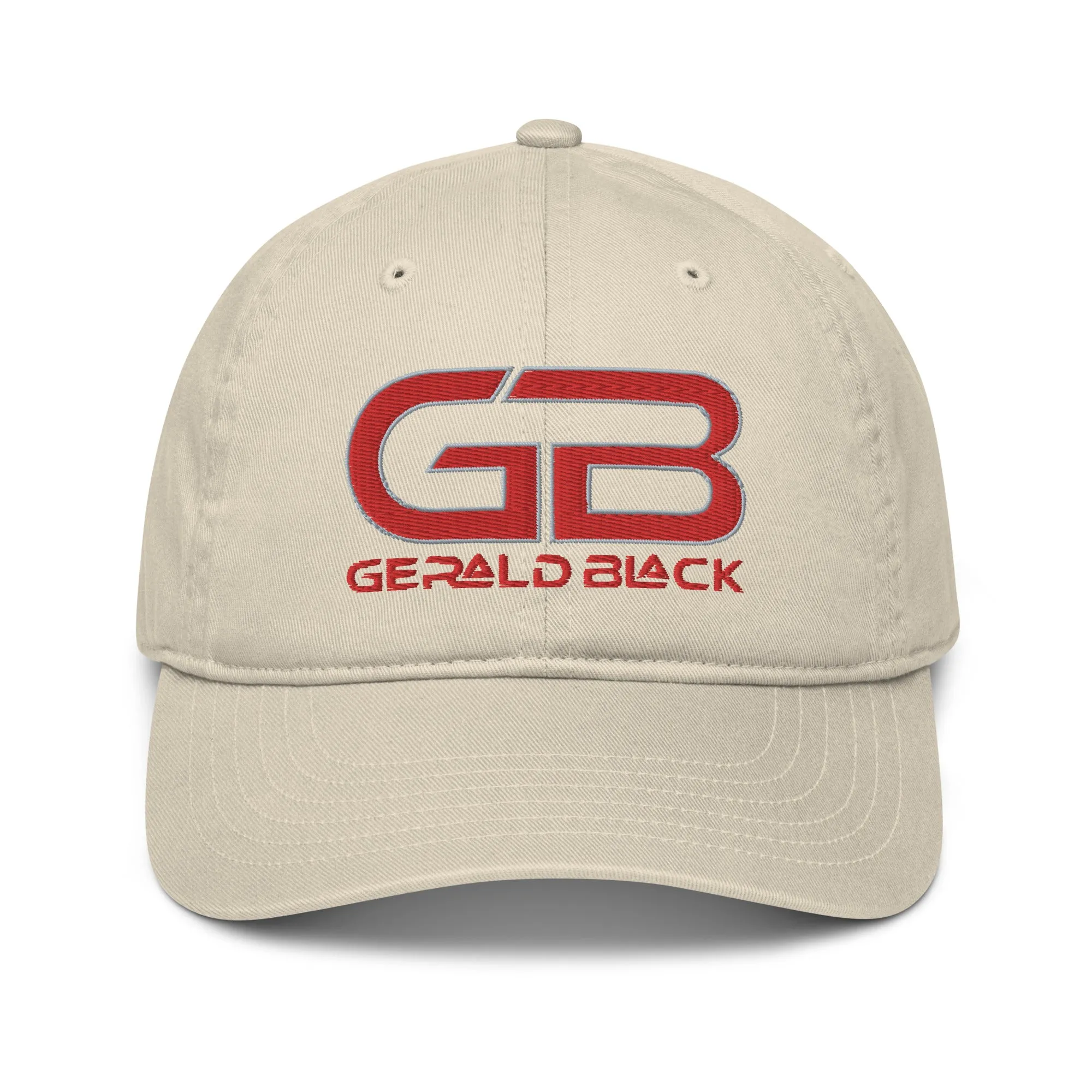 Gerald Black Cotton Structured Embroidery Baseball Hat for Unisex RDGY