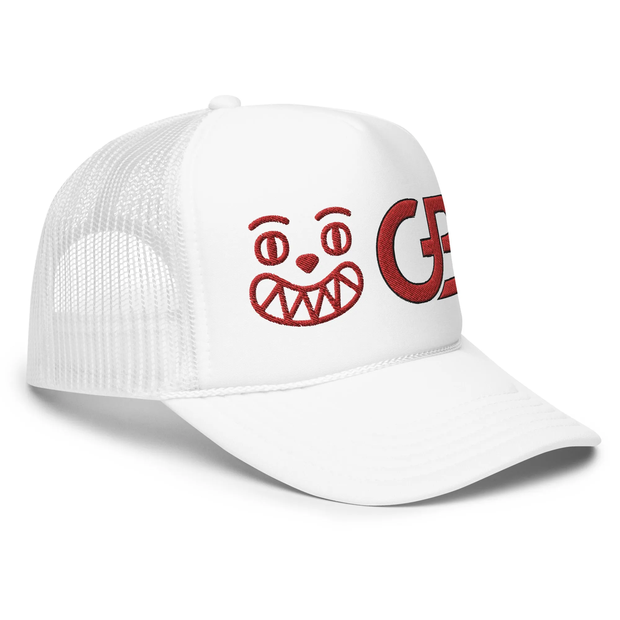 Gerald Black Foam Trucker Hat WHTRED