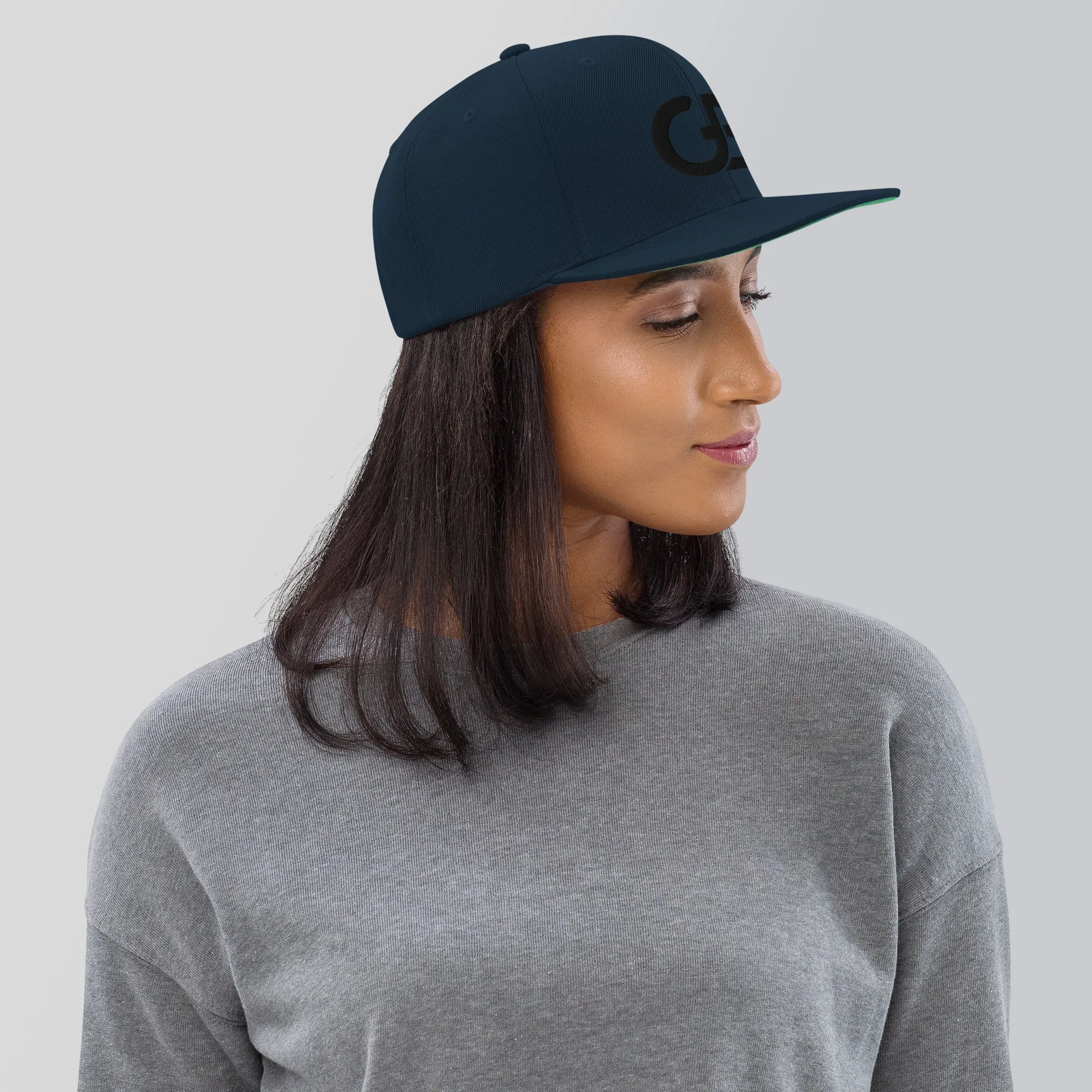 Gerald Black Snapback Flat Brim Baseball Hat for Men and Women