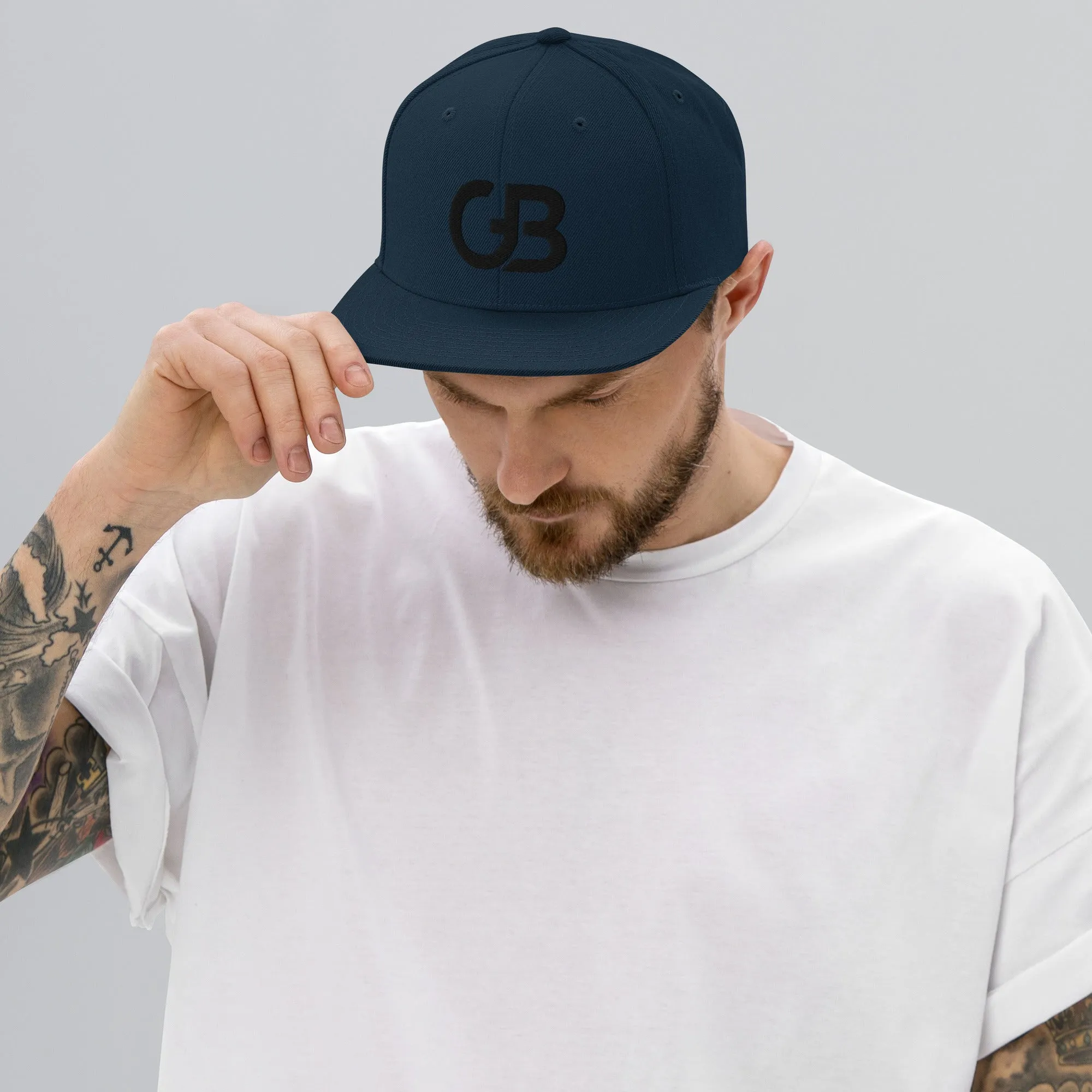 Gerald Black Snapback Flat Brim Baseball Hat for Men and Women