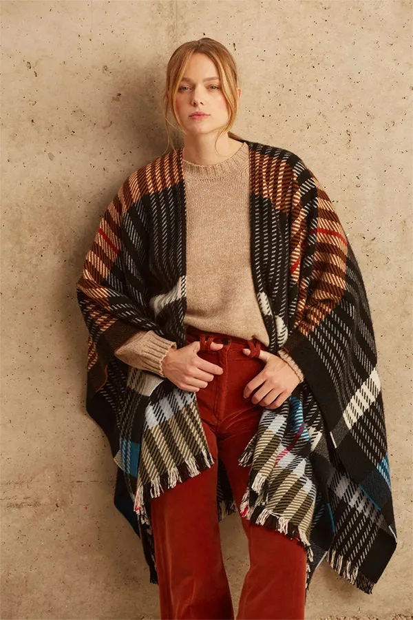 Gerard Darel & PabloBAMBI CHECKERED WOOL PONCHO