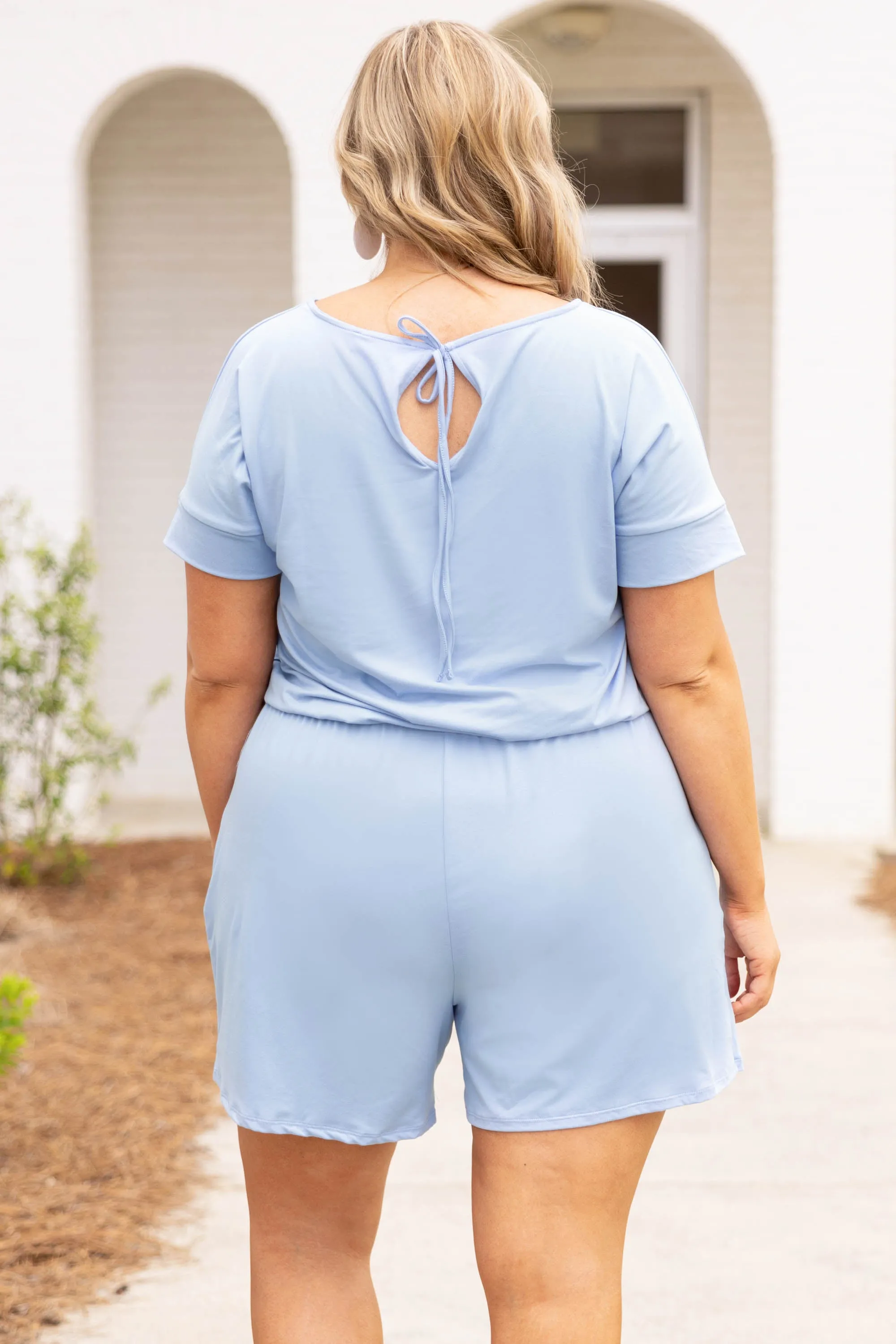 Happiness Blooms Romper, Spring Blue