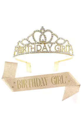 Happy Birthday Bling Headband Ribbon Set