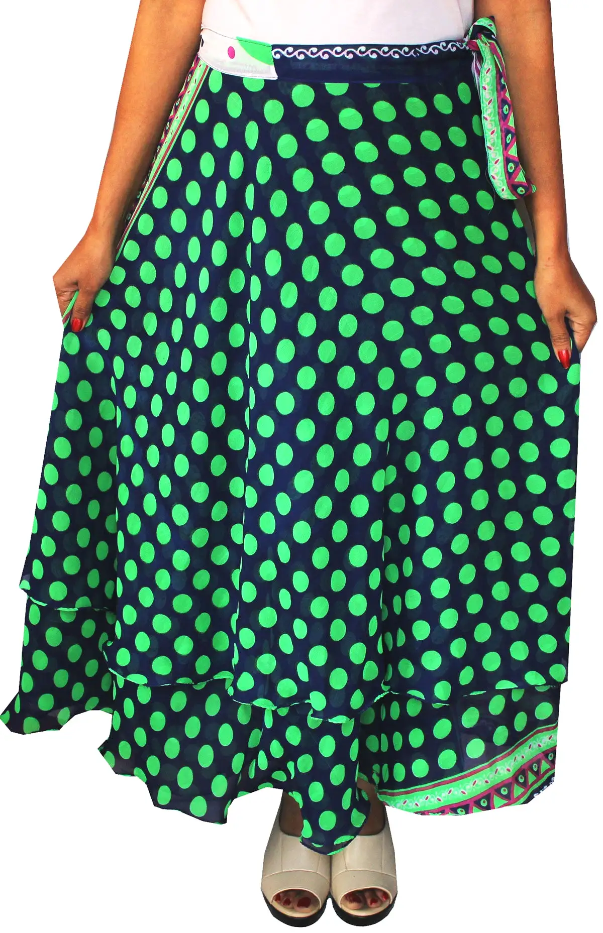 Indian Skirts Magic Beach Long Wrap Around Womens India (Green)