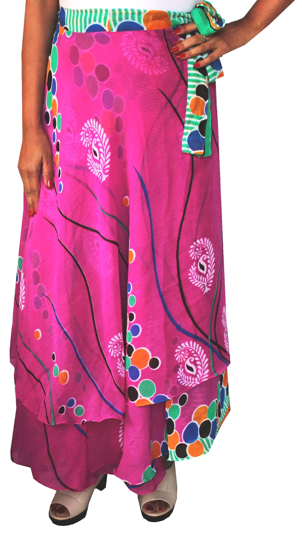 Indian Skirts Magic Beach Long Wrap Around Womens (Pink)