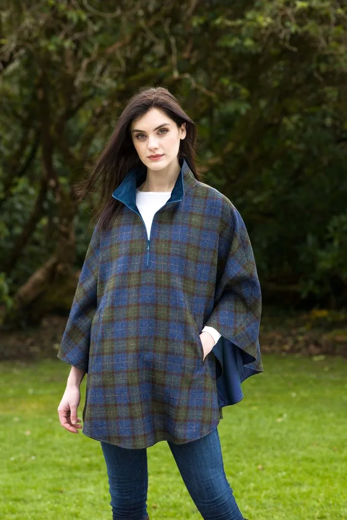 Irish Tweed Half Zip Poncho [7 Colors]