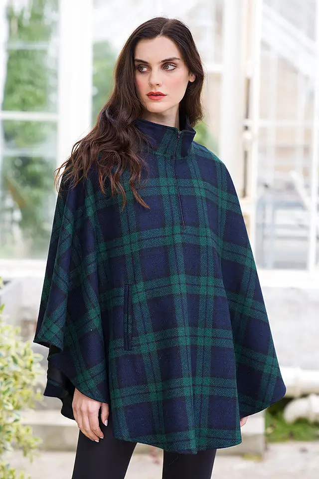 Irish Tweed Half Zip Poncho [7 Colors]