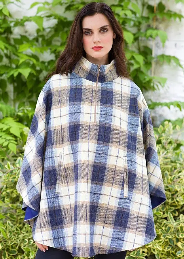 Irish Tweed Half Zip Poncho [7 Colors]