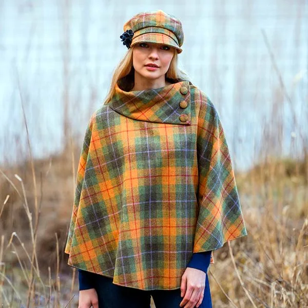 Irish Tweed Tartan Poncho [ 11 Colors ]