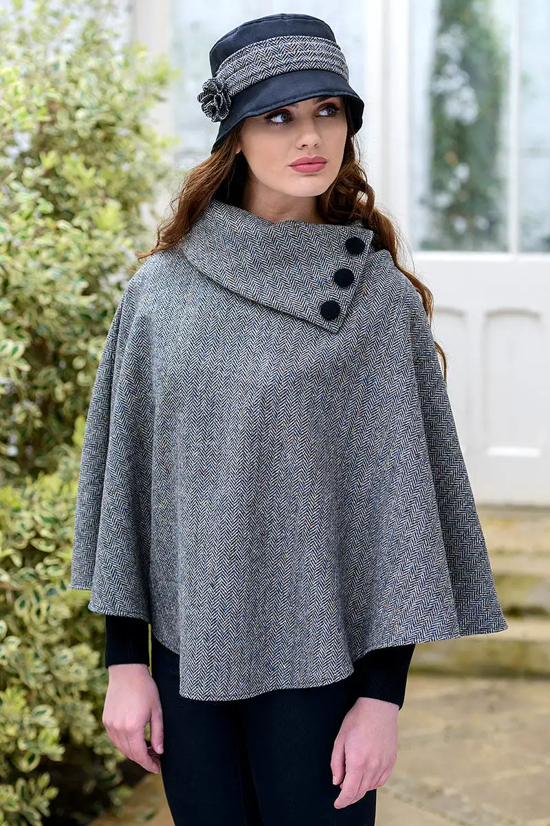 Irish Tweed Tartan Poncho [ 11 Colors ]