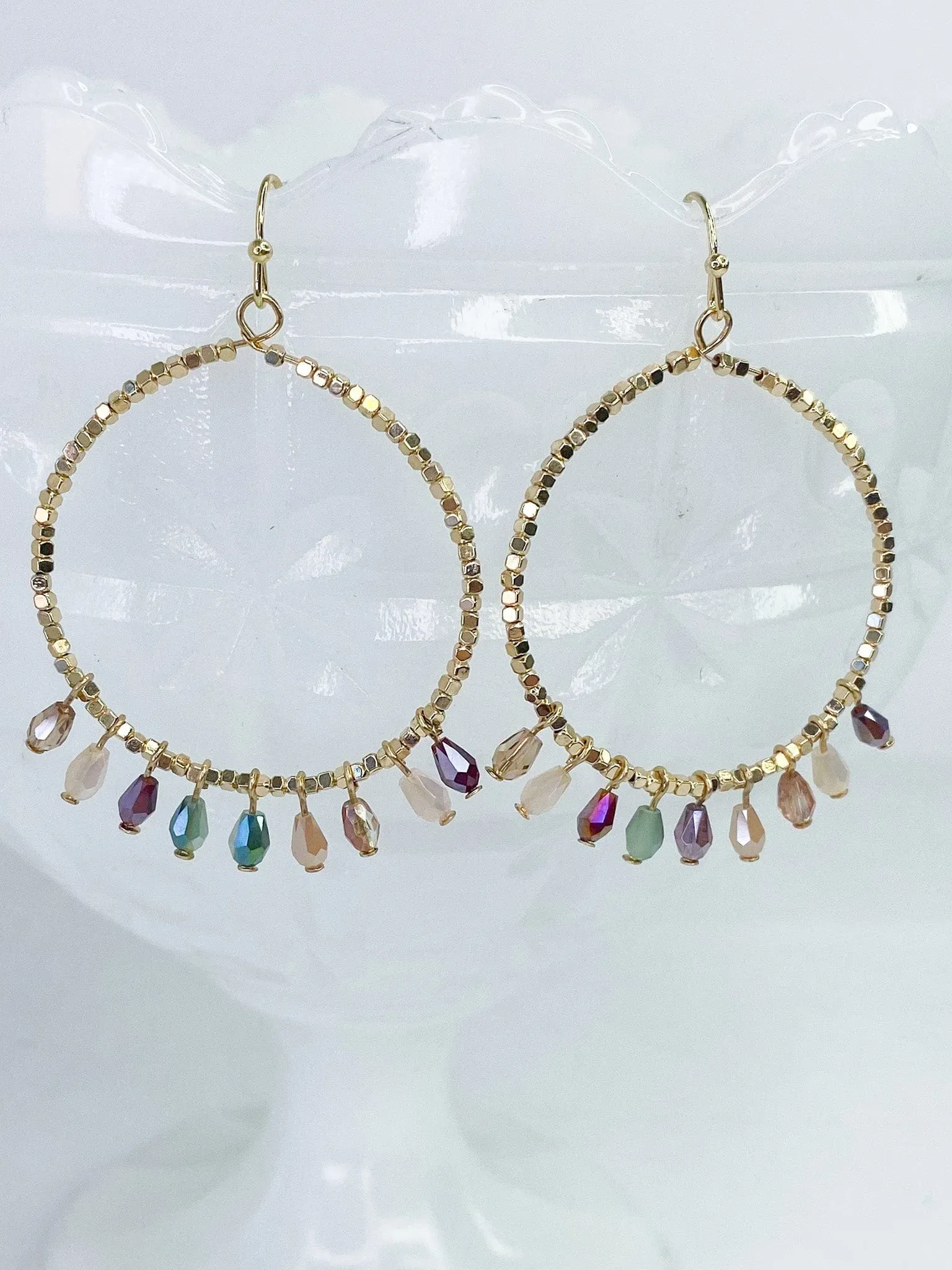 Jewel Dangle Hoop Earring