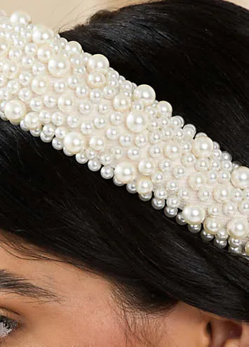 Jon Richard Cream Pearl Embellished Headband | Grattan