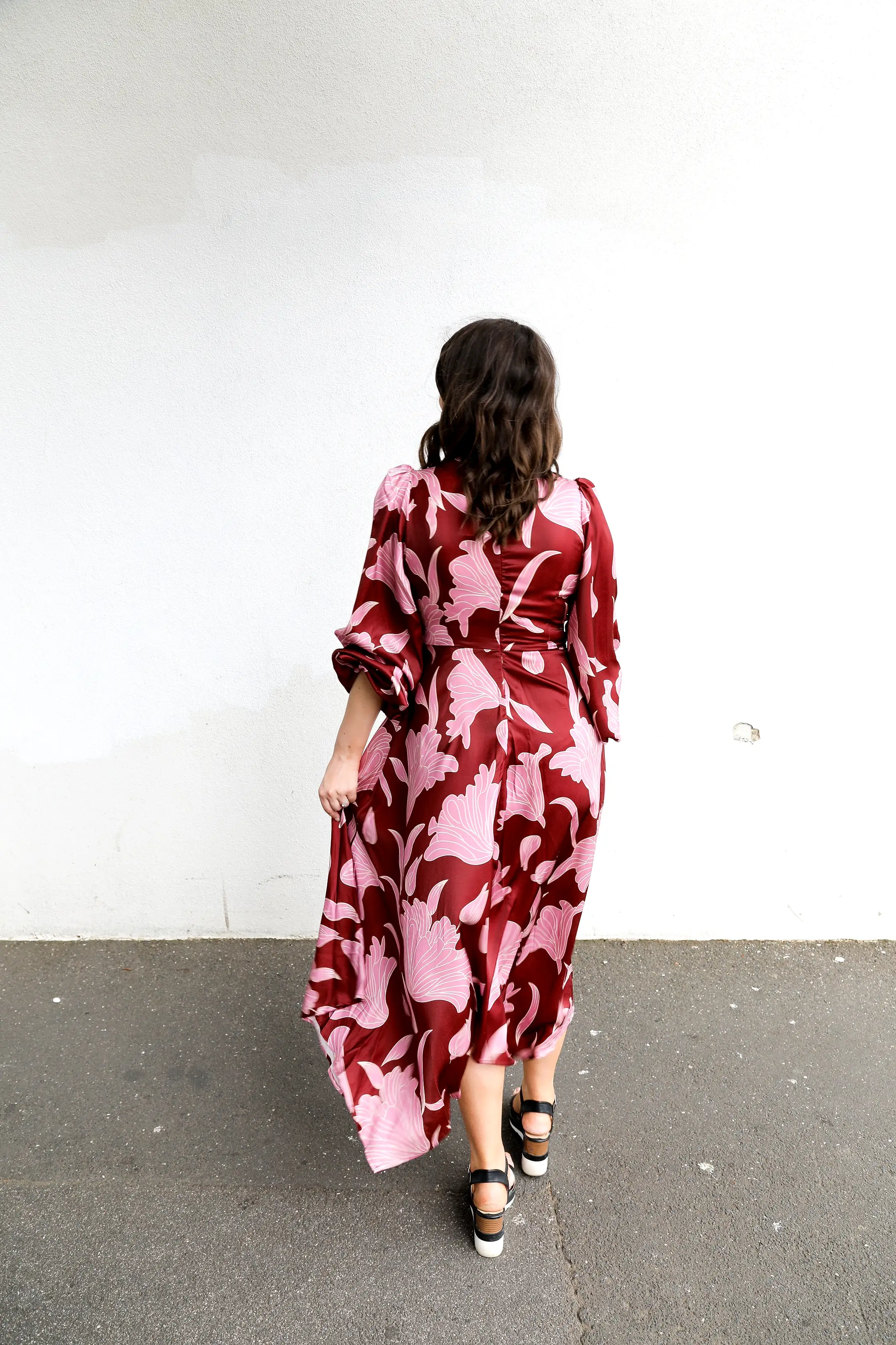 Kira Dress (Pink & Burgundy)