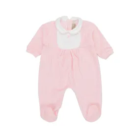 La Stupenderia Pink Romper With Hand Embroidery For Baby Girl