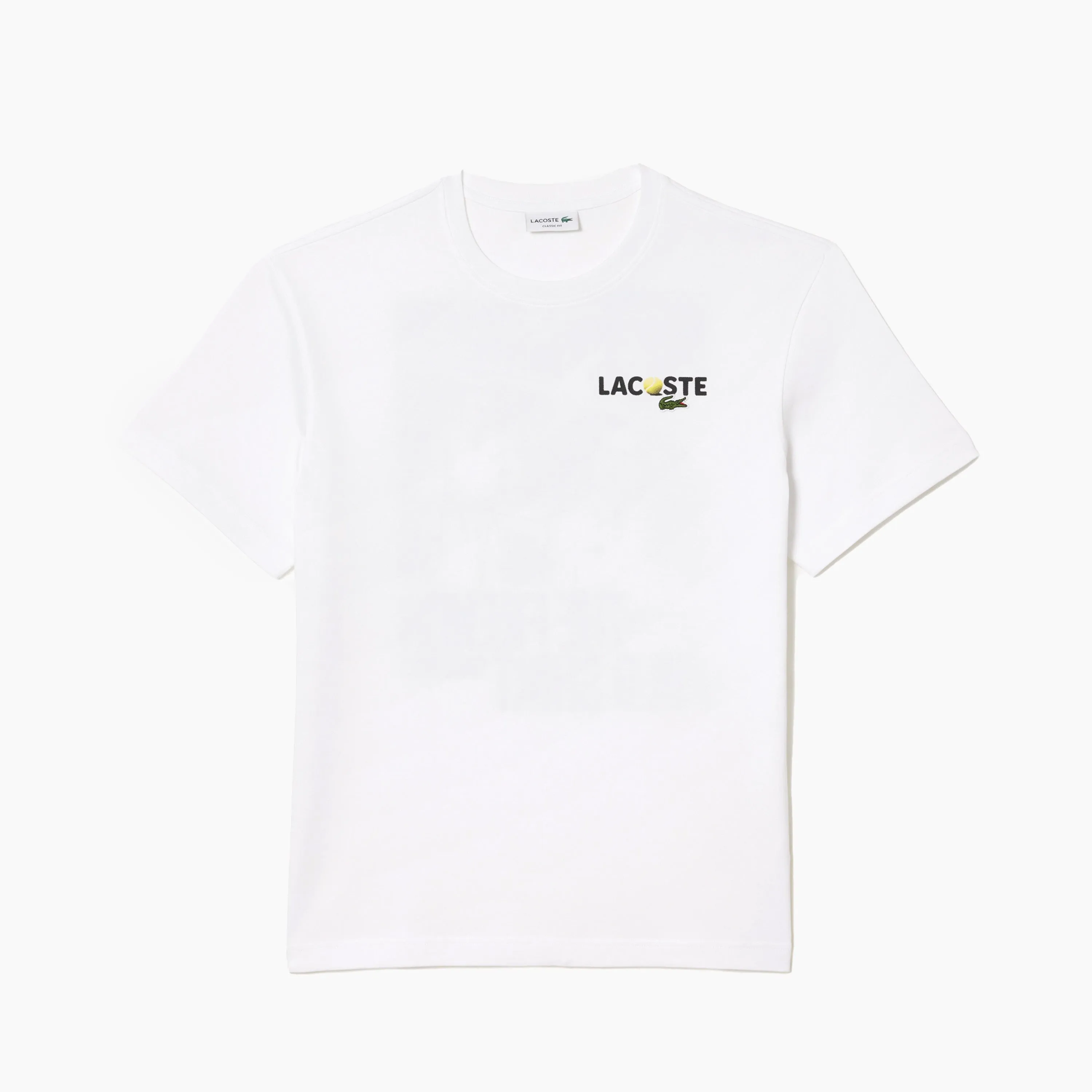 LACOSTE THICK COTTON JERSEY T-SHIRT BACK PRINT WHITE - TH7363