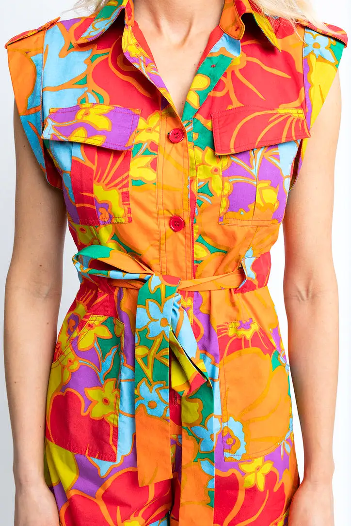 Large Multi Floral Romper