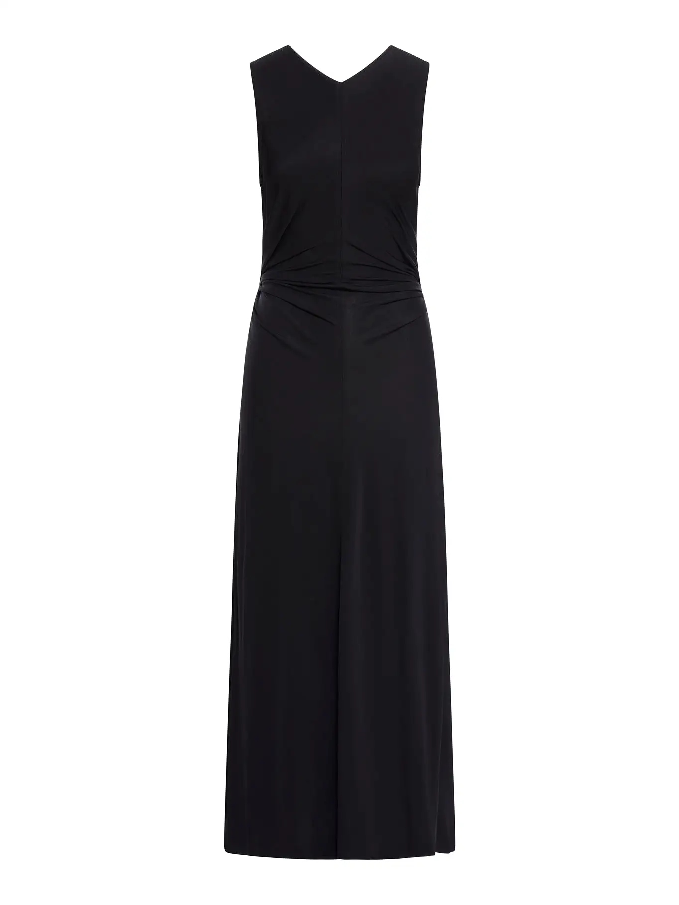 Long dress in viscose jersey with knot ring