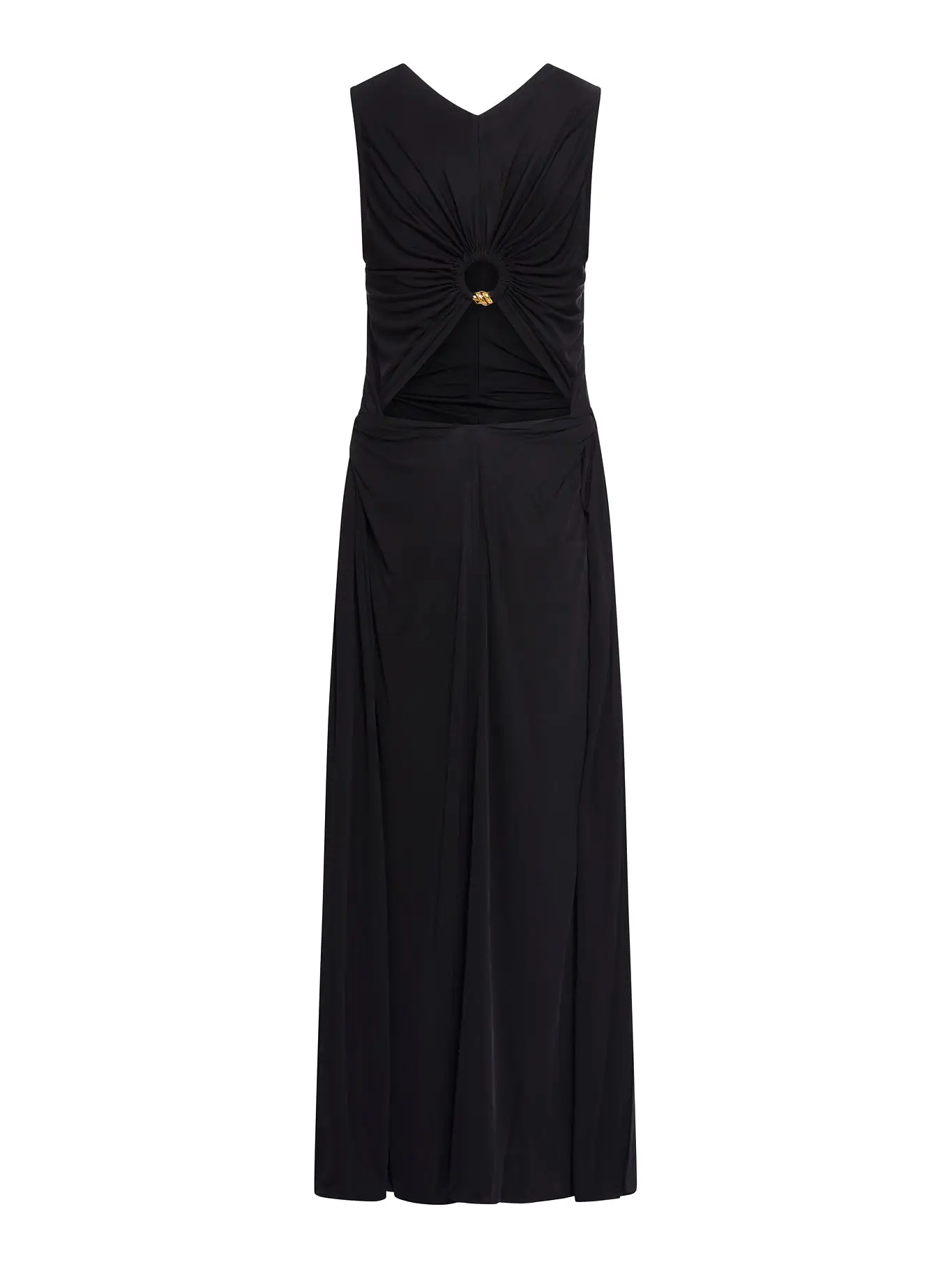 Long dress in viscose jersey with knot ring