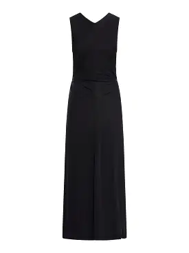 Long dress in viscose jersey with knot ring