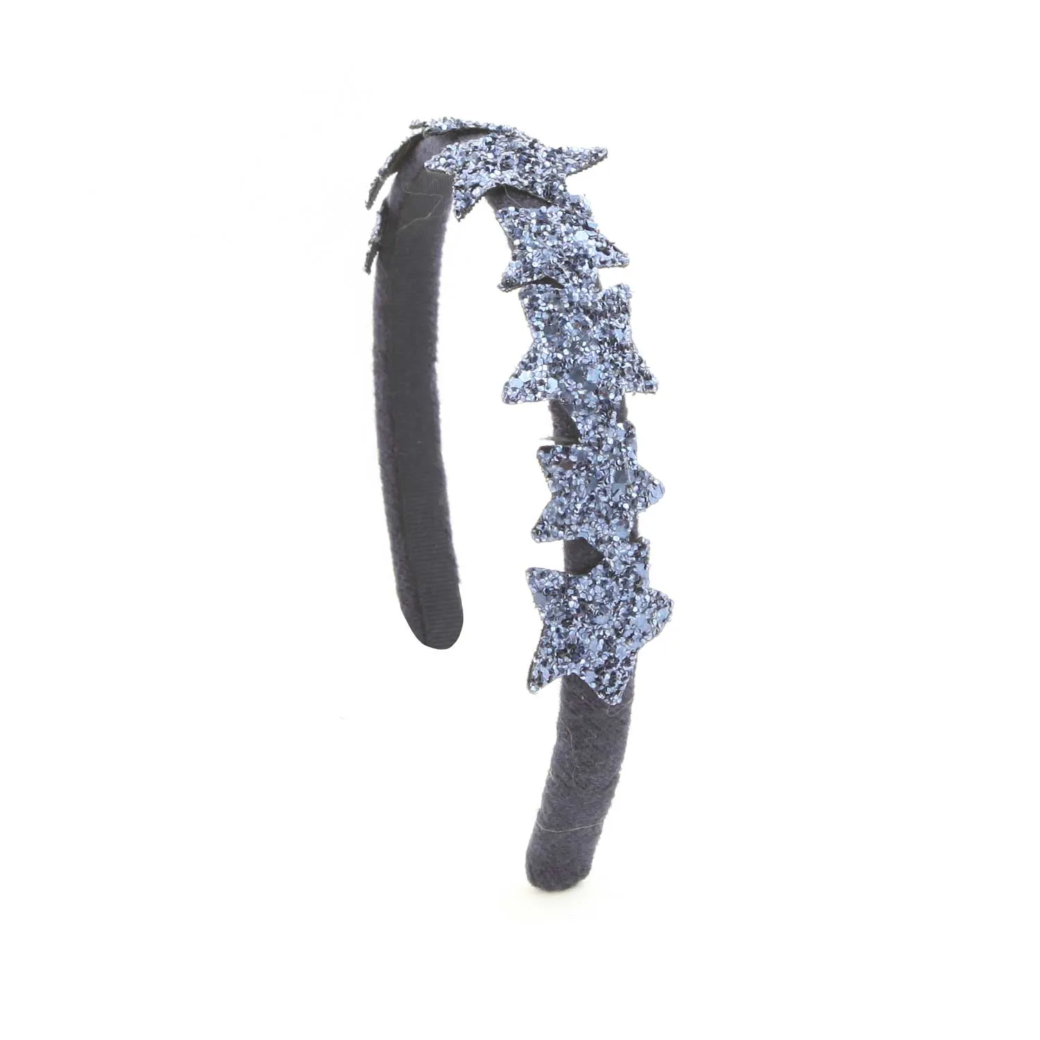 Magil Gray Headband With Blue Rhinestone Stars