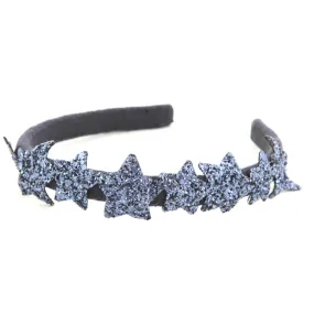 Magil Gray Headband With Blue Rhinestone Stars