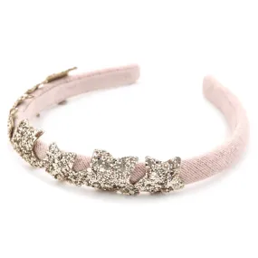 Magil Light Pink Headband With Platinum Rhinestone Stars