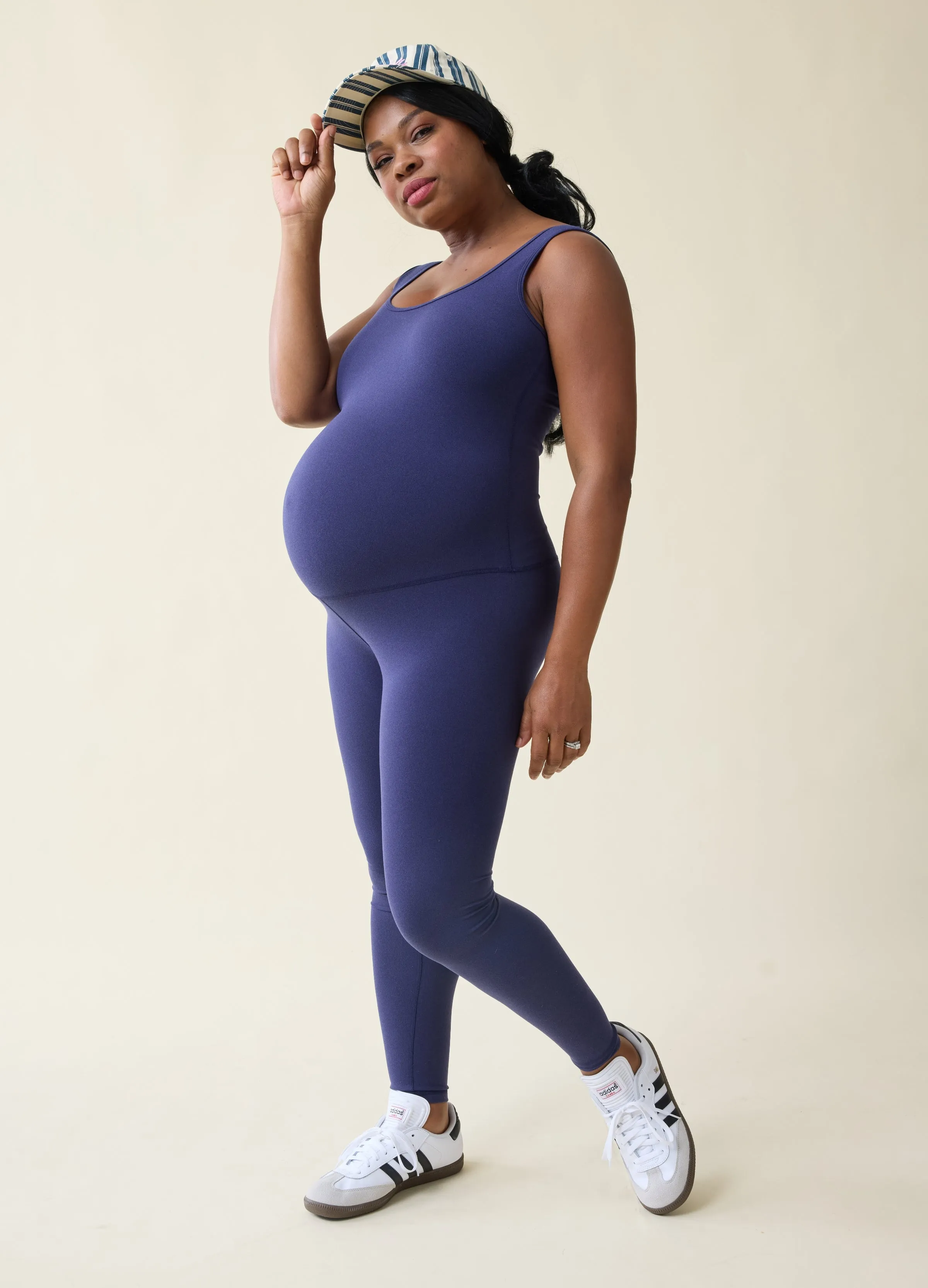 Maternity Full Length Active Unitard Romper 2-Pack Bundle Black Navy