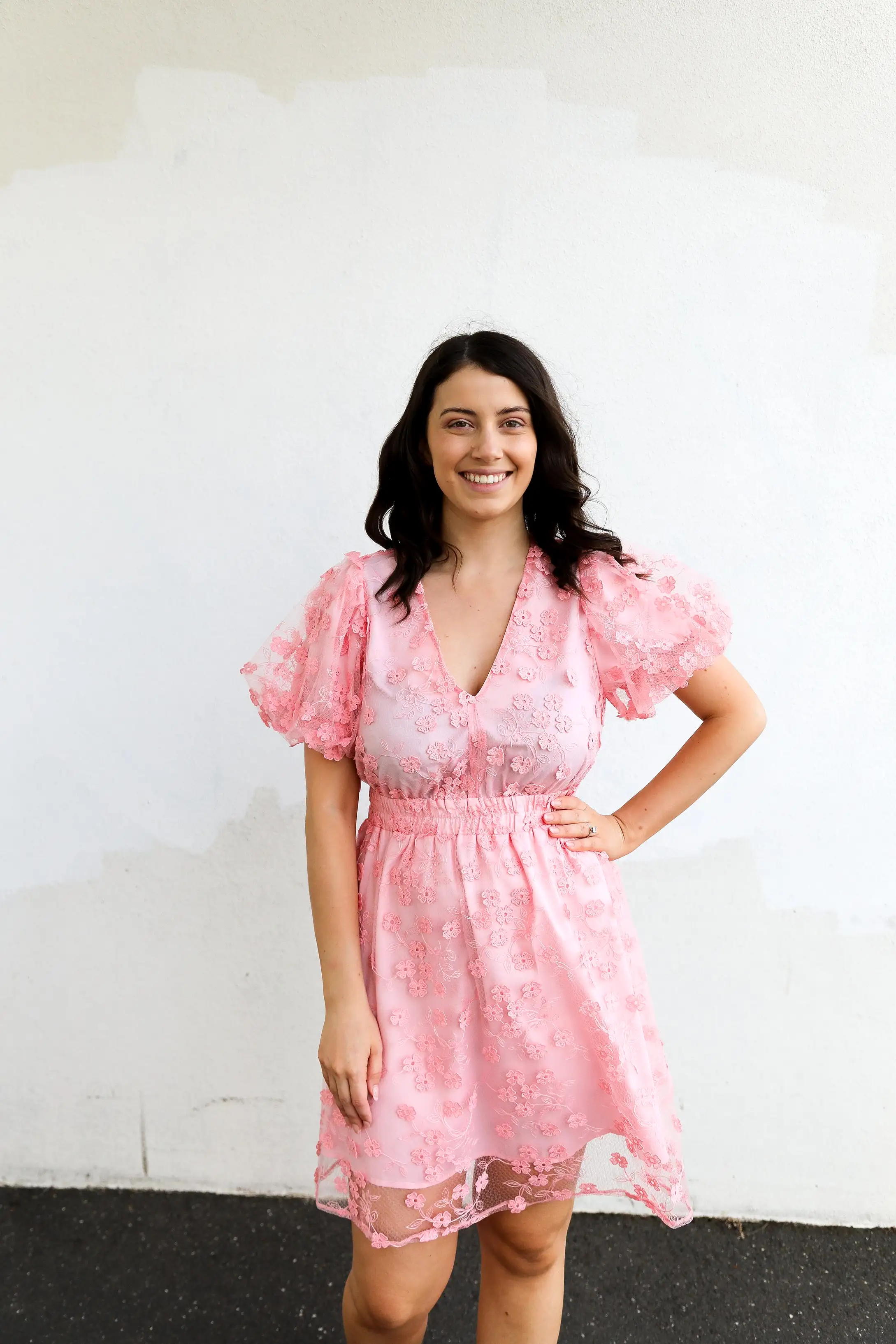 Meadows Dress (Pink Lace)