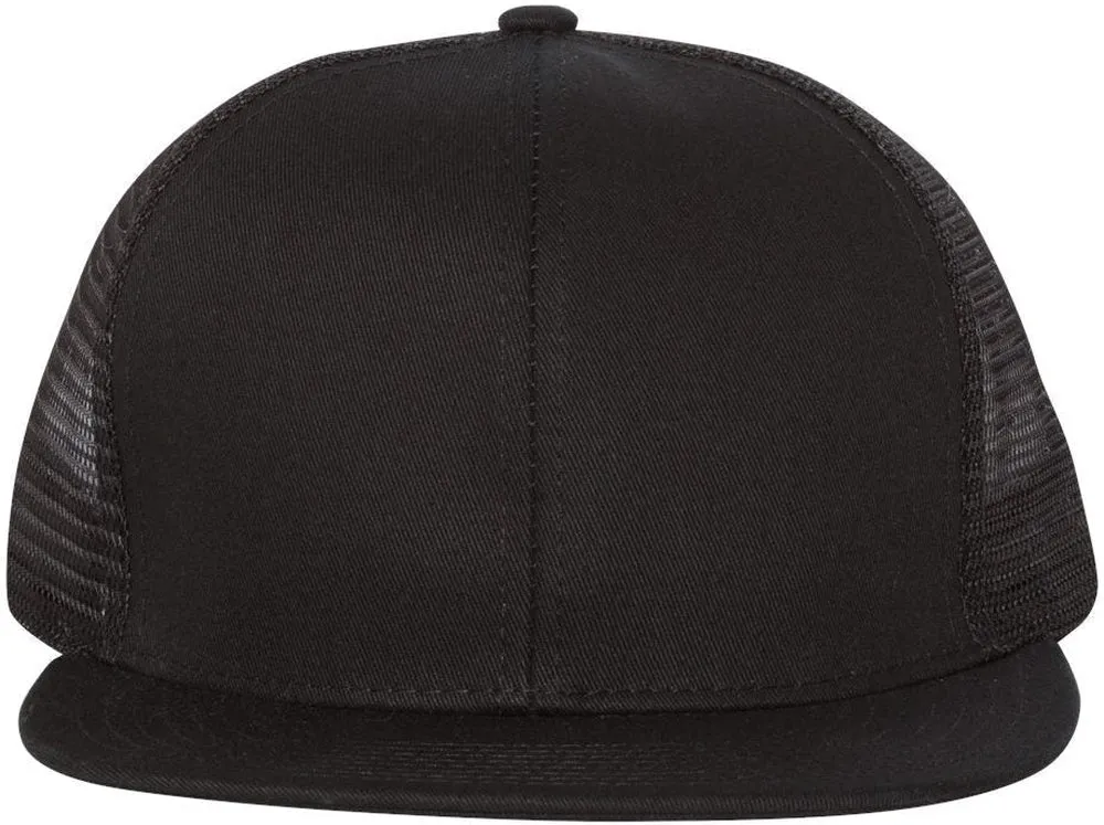 Mega Cap Flat Bill Six-Panel Trucker Cap