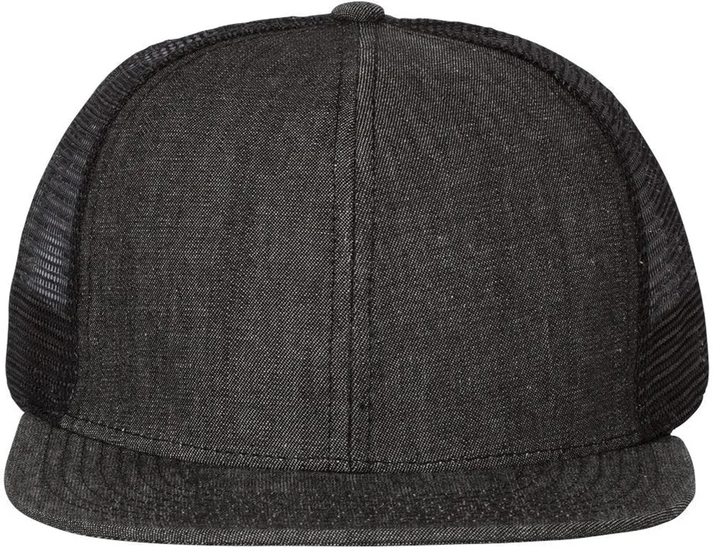 Mega Cap Flat Bill Six-Panel Trucker Cap