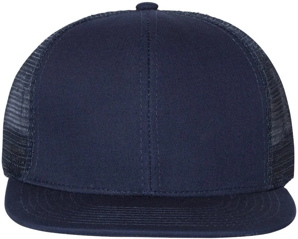 Mega Cap Flat Bill Six-Panel Trucker Cap