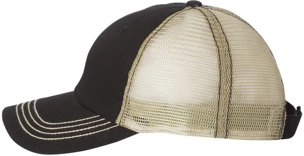 Mega Cap Washed Twill Trucker Cap